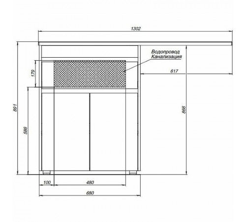 Тумба с раковиной Aquanet Токио 130 L 239215 Белая