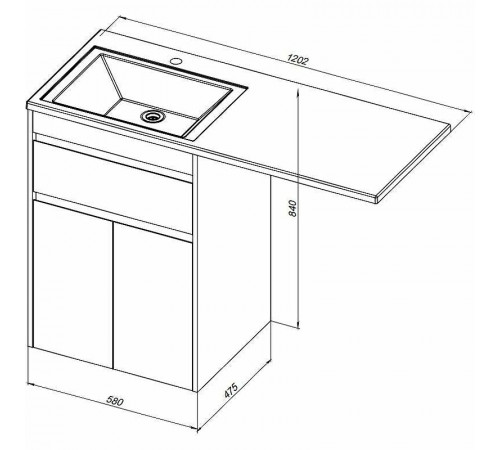 Тумба с раковиной Aquanet Токио 120 R 239210 Белая