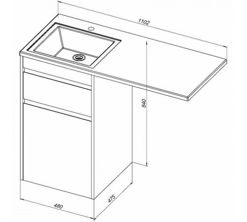 Тумба с раковиной Aquanet Токио 110 L 239298 Белая