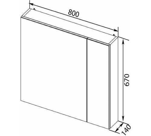 Зеркальный шкаф Aquanet Порто 80 R 195728 Белый