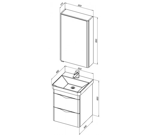 Зеркальный шкаф Aquanet Орлеан 50 R 183075 Белый