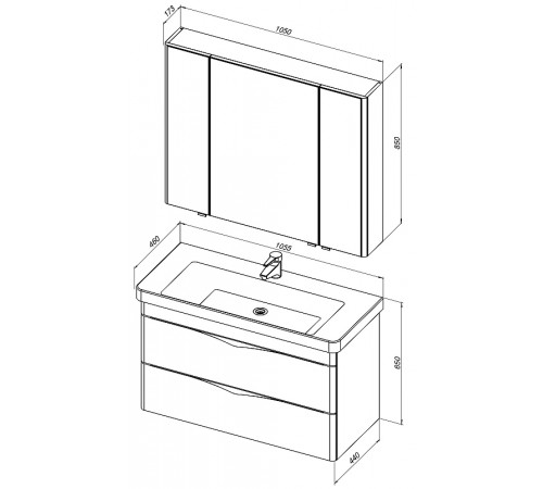 Зеркальный шкаф Aquanet Орлеан 105 L 183078 Белый