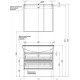Тумба под раковину Aquanet Остин 85 200908 подвесная Белый глянец Дуб кантербери