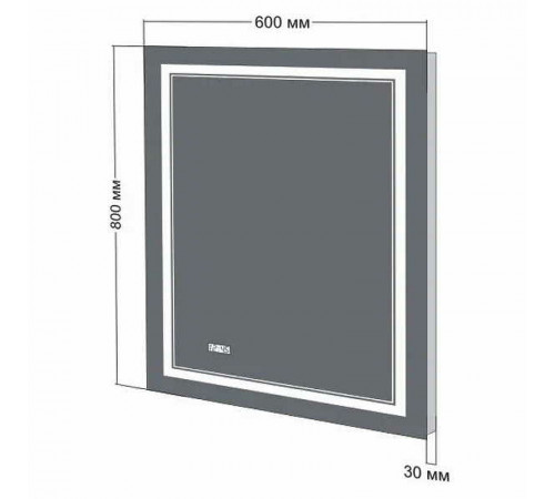 Зеркало Бриклаер Эстель-2 60 4627125414282 с подсветкой с бесконтактным выключателем и часами