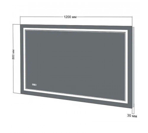 Зеркало Бриклаер Эстель-2 120 4627125414336 с подсветкой с бесконтактным выключением и часами