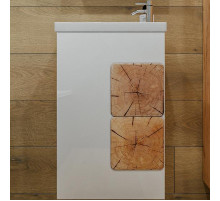 Тумба под раковину Бриклаер Форест 40 4627125416736 подвесная Дуб золотой Белый глянец