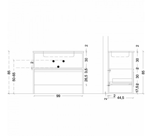 Тумба Boheme Armadi Art Loft 100 894-100-W подвесная Белая