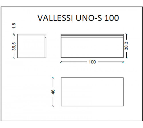 Тумба Boheme Armadi Art Vallessi UNO-S 100 897-100-L подвесная Light oak