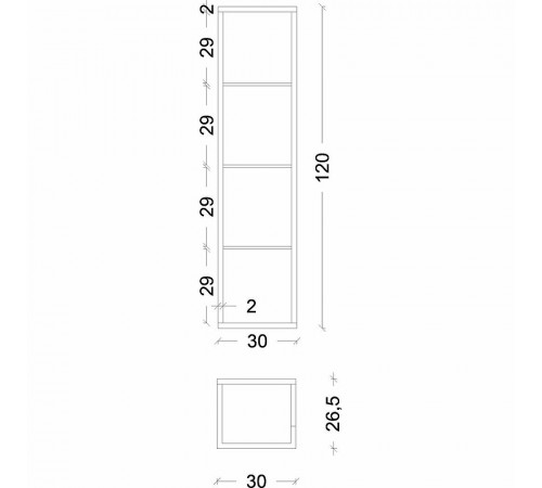 Шкаф пенал Boheme Armadi Art Loft 30 896-W подвесной Белый Черный