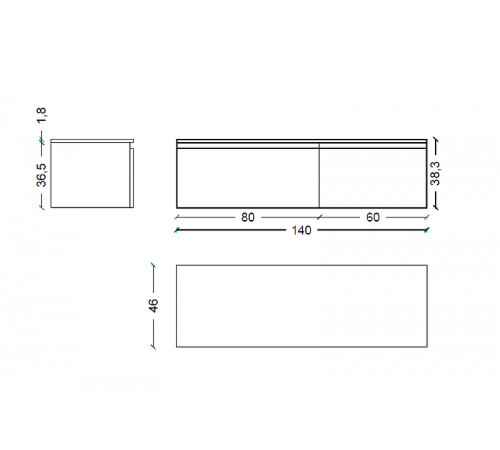 Тумба Boheme Armadi Art Flat Vallessi Uno-S 140 897-140-W подвесная Белый глянец