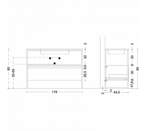 Тумба Boheme Armadi Art Loft 120 894-120-A подвесная Антрацит