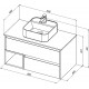 Тумба с раковиной STWORKI Карлстад 90 425499 подвесная Дуб рошелье