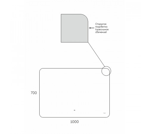 Зеркало Reflection Horizon 1000х700 RF4209HR с подсветкой с бесконтактным выключателем и диммером