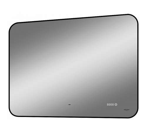 Зеркало Reflection Black View 1000х700 RF4004BV с подсветкой Черное с бесконтактным выключателем, диммером и часами