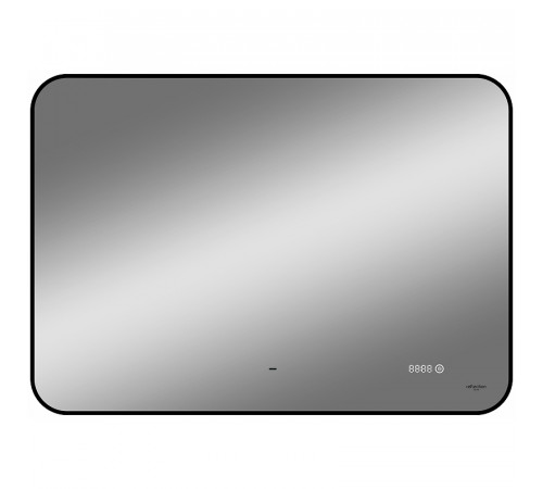 Зеркало Reflection Black View 1000х700 RF4004BV с подсветкой Черное с бесконтактным выключателем, диммером и часами