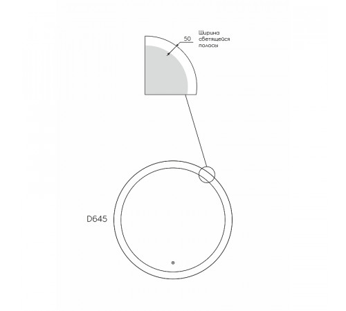 Зеркало Reflection Moon D645 RF5631MN с подсветкой с сенсорным выключателем и диммером