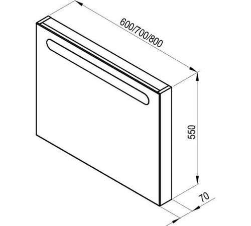 Зеркало Ravak Chrome 60 X000000968 с подсветкой Капучино