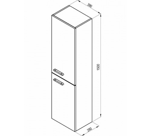 Шкаф пенал Ravak Chrome 39 R X000000543 подвесной Белый глянец