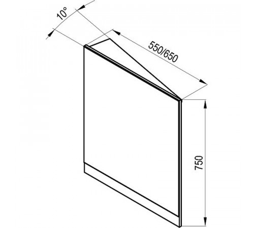 Зеркало Ravak 10° 65 L X000001078 угловое Темный орех