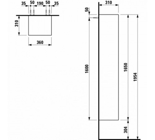 Шкаф пенал Laufen Palomba 36 R 4.0675.2.180.220.1 подвесной Белый матовый