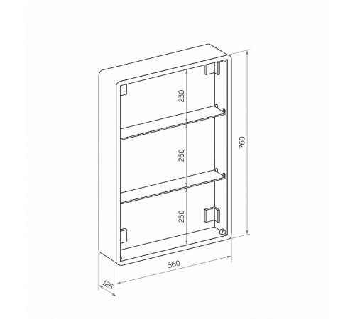 Зеркальный шкаф Art&Max Platino AM-Pla-600-800-1D-L-DS-F с подсветкой с сенсорным выключателем Белый