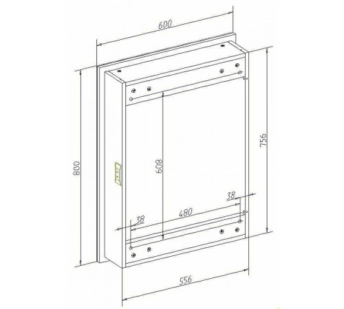 Зеркальный шкаф Art&Max Techno AM-Tec-600-800-1D-L-DS-F с подсветкой с сенсорным выключателем Белый