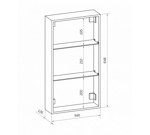 Зеркальный шкаф Art&Max Techno AM-Tec-350-650-1D-L-DS-F с подсветкой с сенсорным выключателем Белый