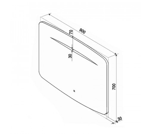 Зеркало Art&Max Gina AM-Gin-900-700-DS-F-H с подсветкой с сенсорным выключателем