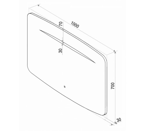 Зеркало Art&Max Gina AM-Gin-1000-700-DS-F-H с подсветкой с сенсорным выключателем