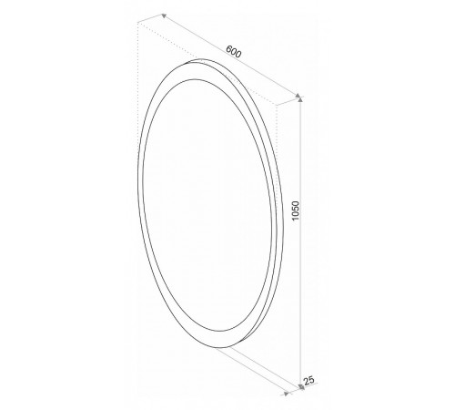 Зеркало Art&Max Ovale AM-Ova-600-1050-DS-F-H с подсветкой с сенсорным выключателем