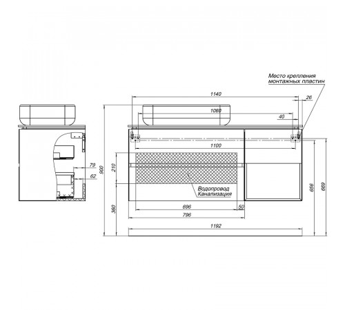 Тумба под раковину Allen Brau Infinity 120 L 1.21005.PWM подвесная Папирус матовый