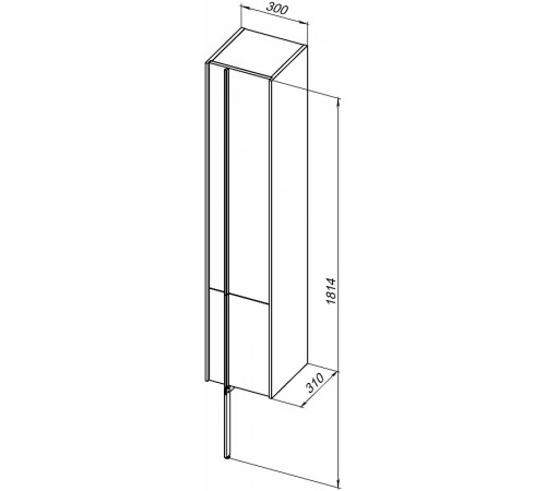 Шкаф пенал Allen Brau Reality 30 R 1.32001.PWM подвесной Папирус матовый