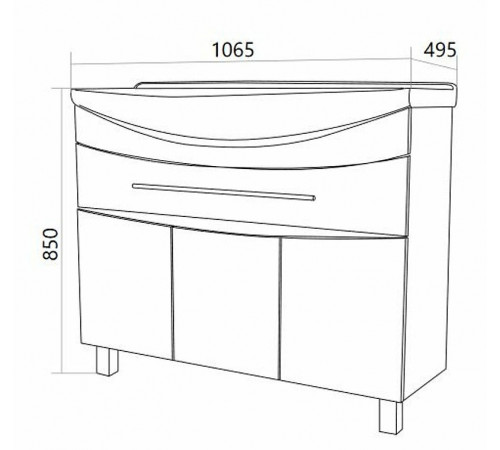 Тумба под раковину 1MarKa Lina Classic New 105Н У94491 Белый глянец