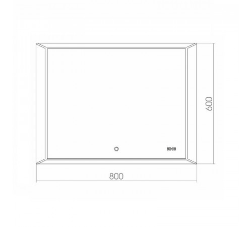 Зеркало Azario Voll 80 ФР-00001399 с подсветкой с сенсорным выключателем и часами