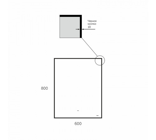 Зеркало Bond Cube 60x80 M36ZE-6080 с подсветкой Черное с бесконтактным выключателем