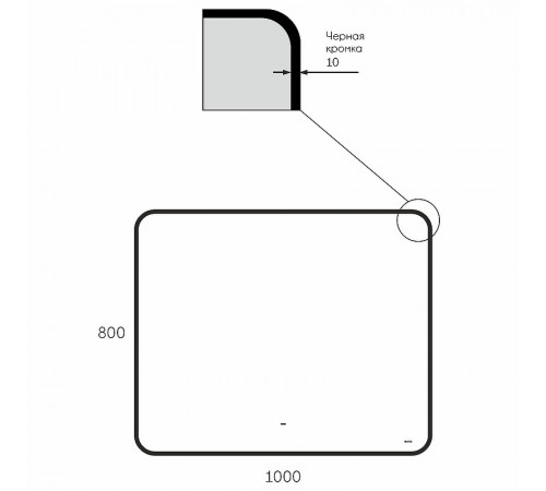 Зеркало Bond Loft 100x80 M35ZE-10080 с подсветкой Черное глянцевое с бесконтактным выключателем