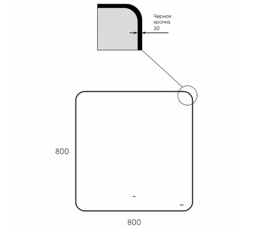 Зеркало Bond Loft 80x80 M35ZE-8080 с подсветкой Черное глянцевое с бесконтактным выключателем