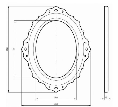 Зеркало Migliore CDB 105 24964 Серебро