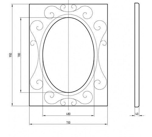 Зеркало Migliore CDB 73 30627 Бронза