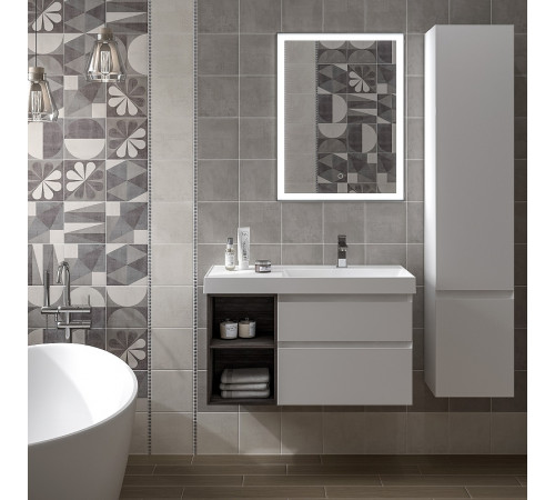 Тумба под раковину Kerama Marazzi Cubo 90 R CUB.90RhWHT.M подвесная Белая матовая Дерево