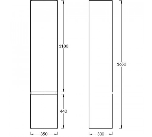 Шкаф пенал Kerama Marazzi Cubo 35 R CUB.165RhWHT.M подвесной Белый матовый