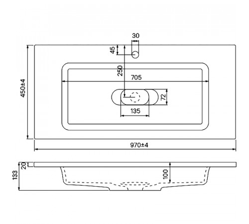 Тумба с раковиной Iddis Esper 100 ESP10W0i95K подвесная Белая