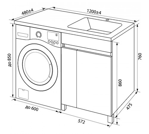 Тумба с раковиной Iddis Optima Home 120 R OPH12RDi95K Белый