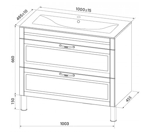 Тумба с раковиной Iddis Oxford 100 OXF10L1i95K Светло-серая