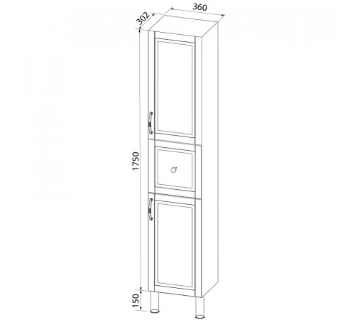 Шкаф пенал Iddis Oxford 36 OXF36N0i97 Синий