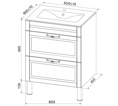 Тумба с раковиной Iddis Oxford 60 OXF60N0i95K Синяя