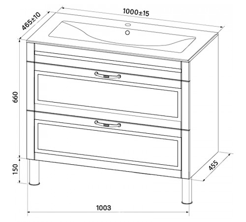 Тумба под раковину Iddis Oxford 100 OXF10W1i95 Белая матовая