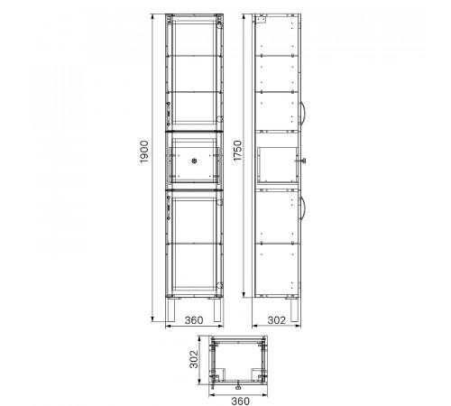 Шкаф пенал Iddis Oxford 36 OXF36N0i97 Синий