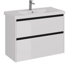 Тумба под раковину Lemark Combi 100 LM03C100T-black подвесная Белый глянец