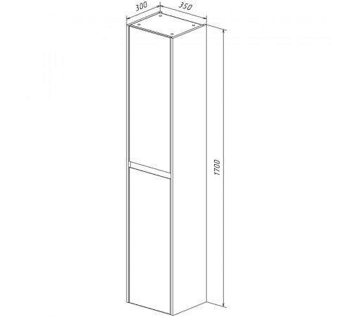 Шкаф пенал Lemark Combi 35 LM03C35P-Beton подвесной Бетон Белый глянец